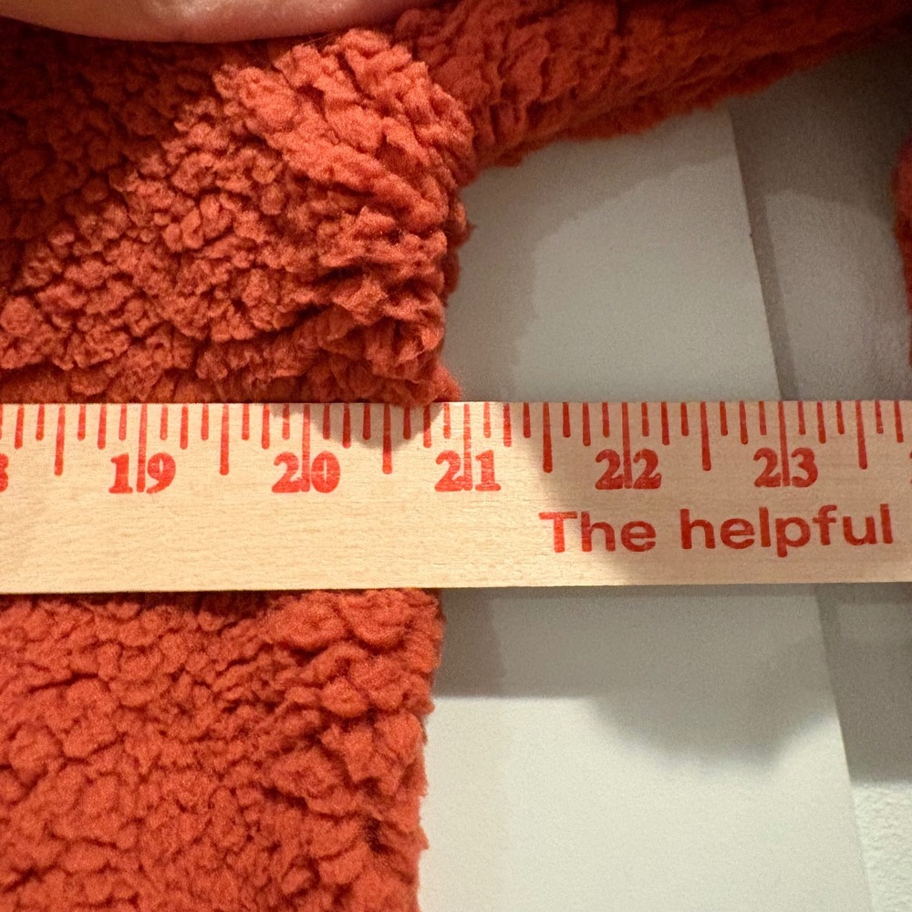 Universal Thread Fleece Jacket Women Small Orange Sherpa Snap Mock Neck Pocket - Picture 8 of 10